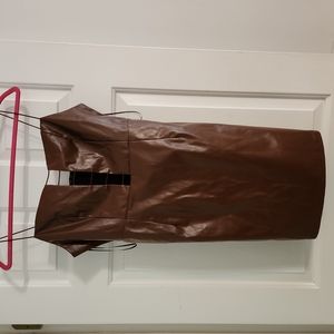 Lovely Day brown leather dress Large